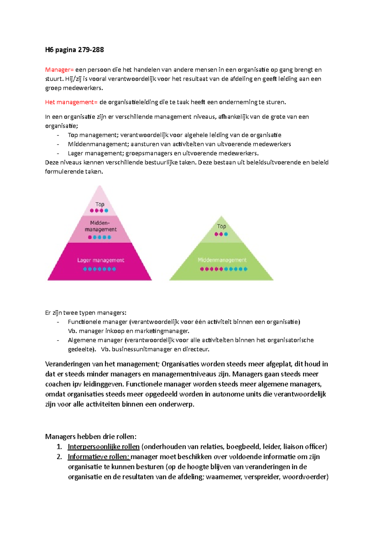 Samenvatting Een Praktijkgerichte Benadering Van Organisatie En ...