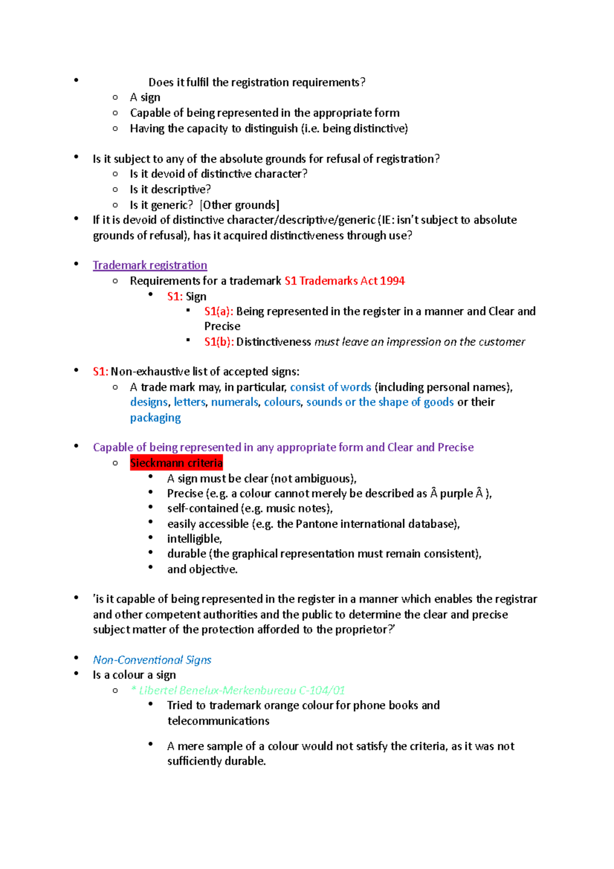 Trademark Uni Bristol notes Does it fulfil the registration