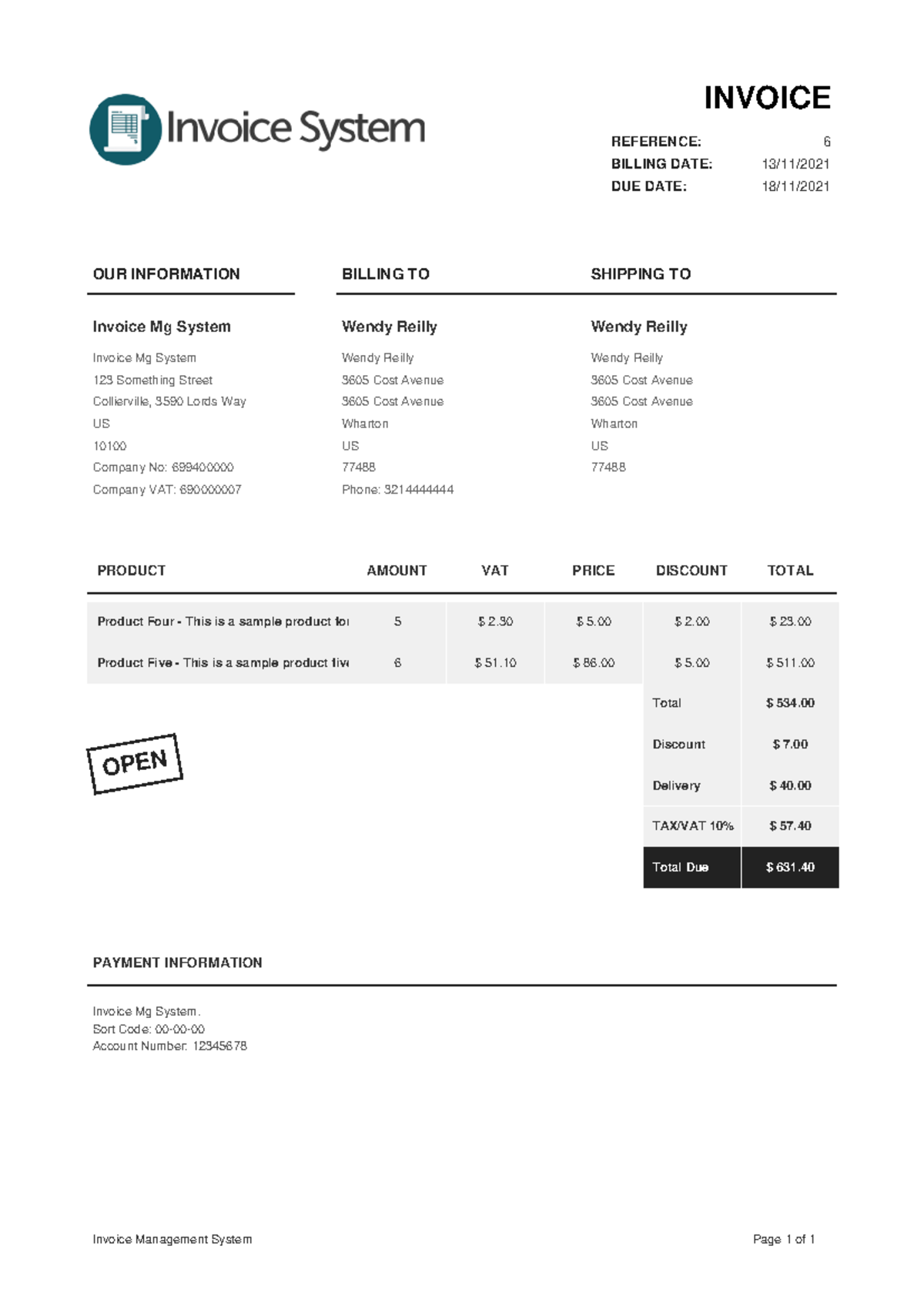 6 - learning materials - INVOICE REFERENCE: 6 BILLING DATE: 13/11/ DUE ...