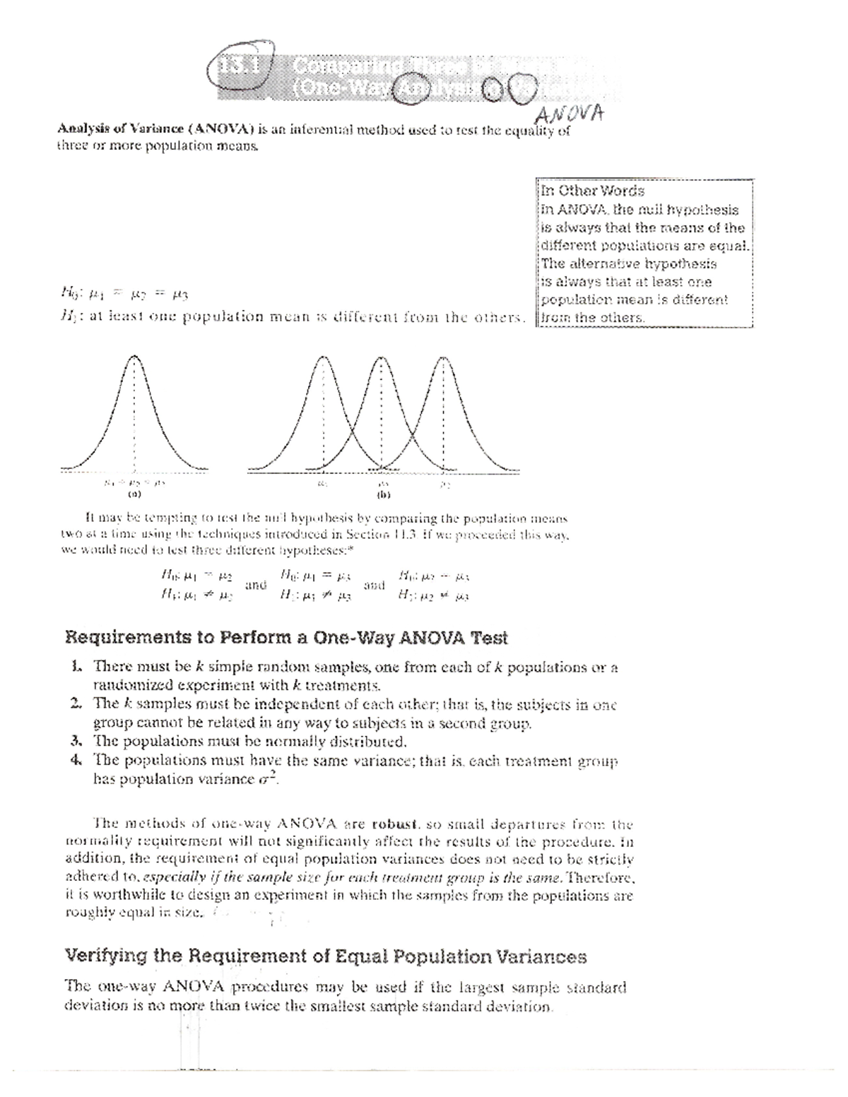 Lecture Notes - Section 13.1 - Anova - MTH 209W - Studocu