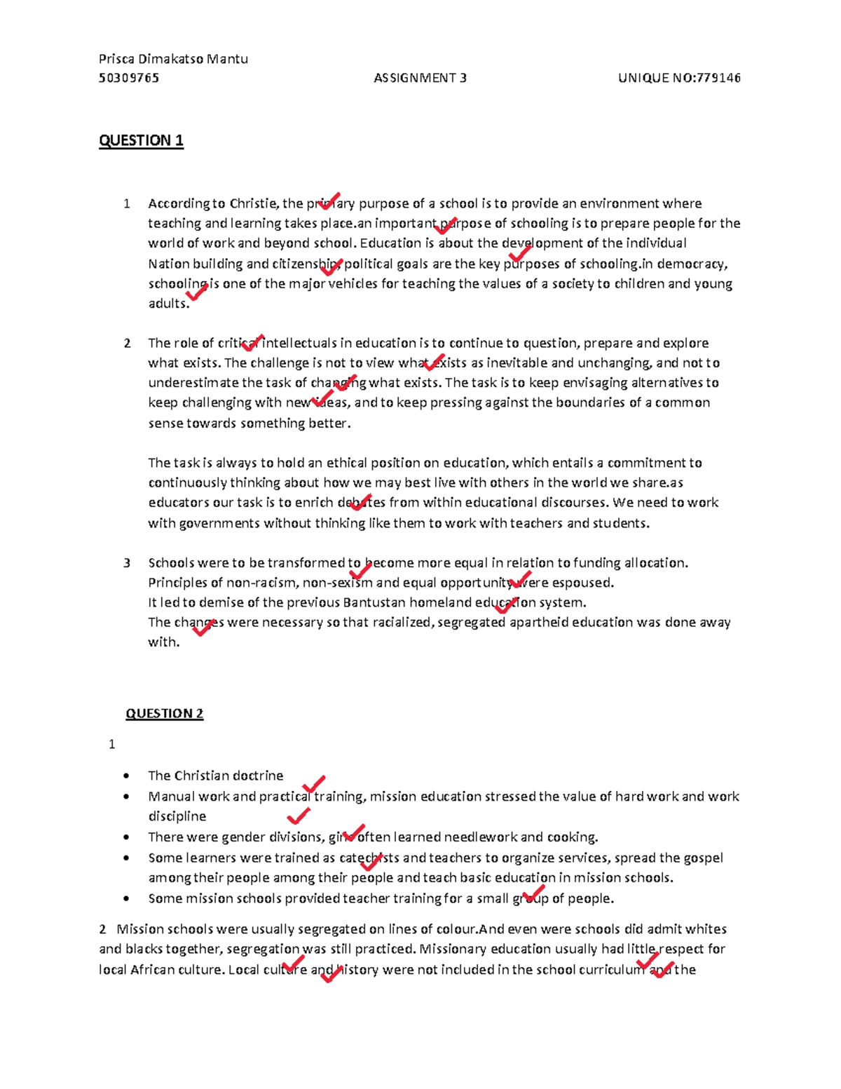 sae3701 assignment 3 memorandum