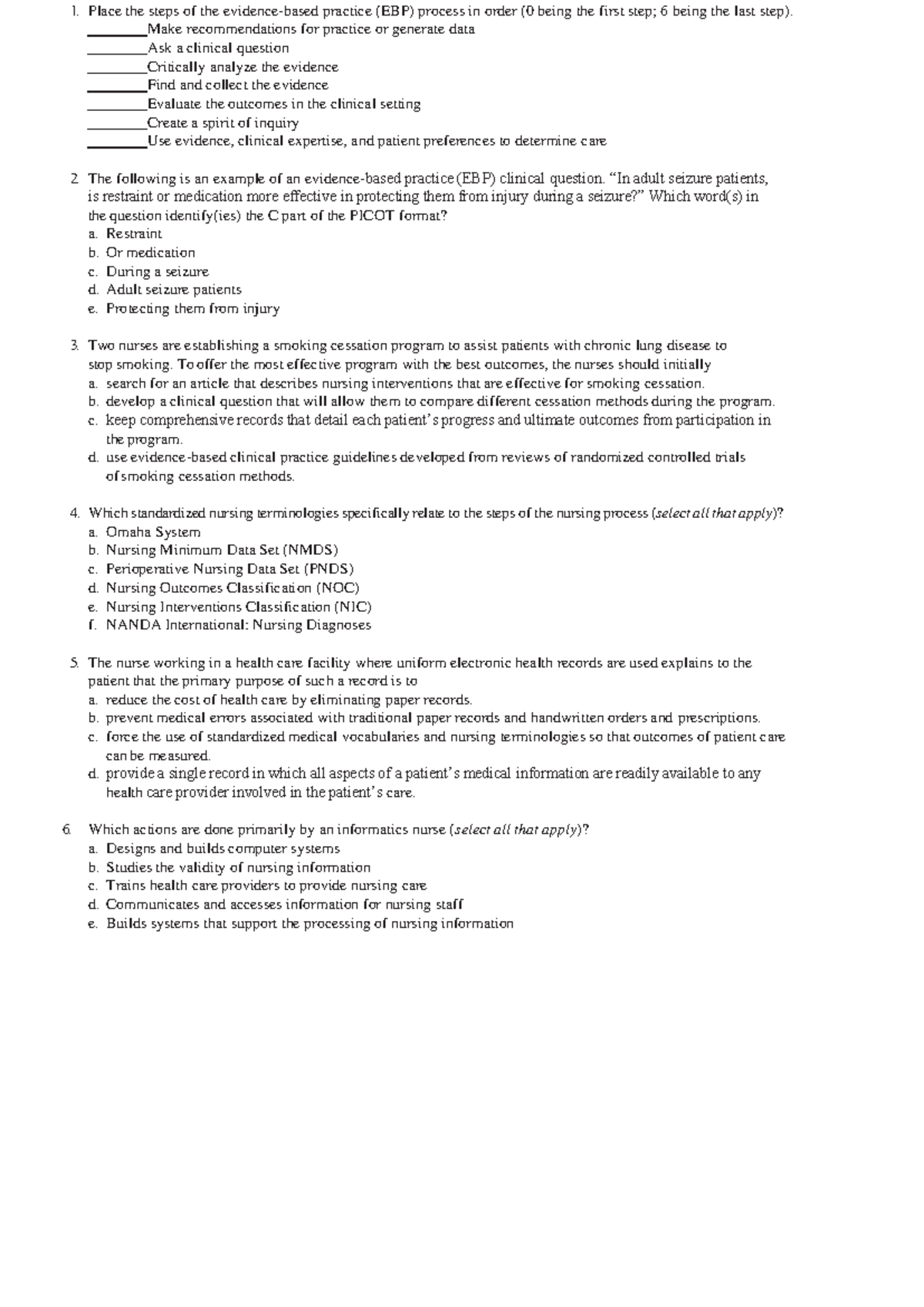 Place the steps of the evidence - Place the steps of the evidence-based ...