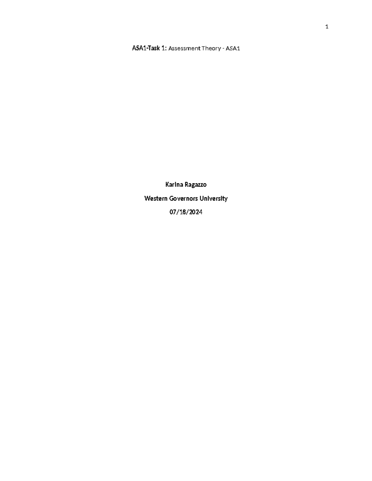 ASA1 Task1 Passing score. ASA1Task 1 Assessment Theory ASA