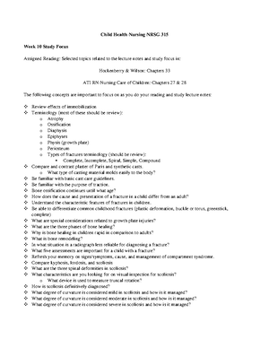 Chapter 10 infants - study guide for main points to know in child ...