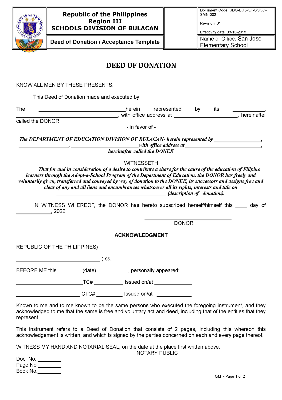 deed-of-donation-and-acceptance-republic-of-the-philippines-region