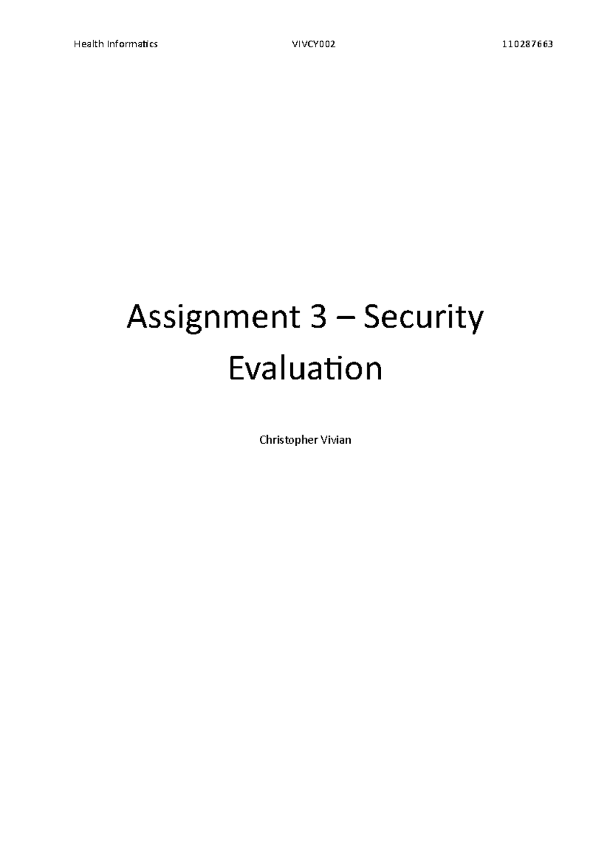 atudy notes for an fhs ghh dhhs hf hd dhv - Assignment 3 – Security ...