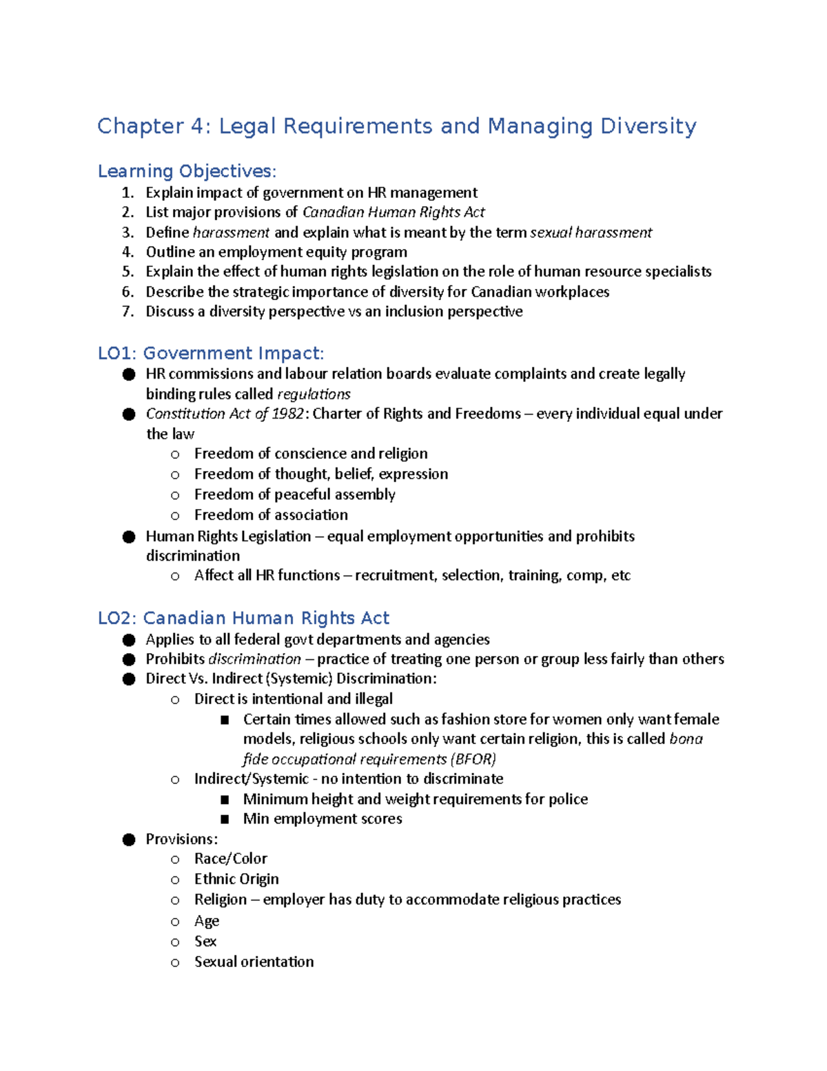 Chapter 4 Legal Requirements and Diversity Chapter 4 Legal