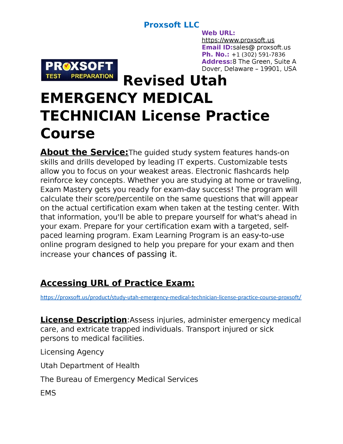 Revised Utah EMERGENCY MEDICAL TECHNICIAN License Practice Course   Thumb 1200 1553 