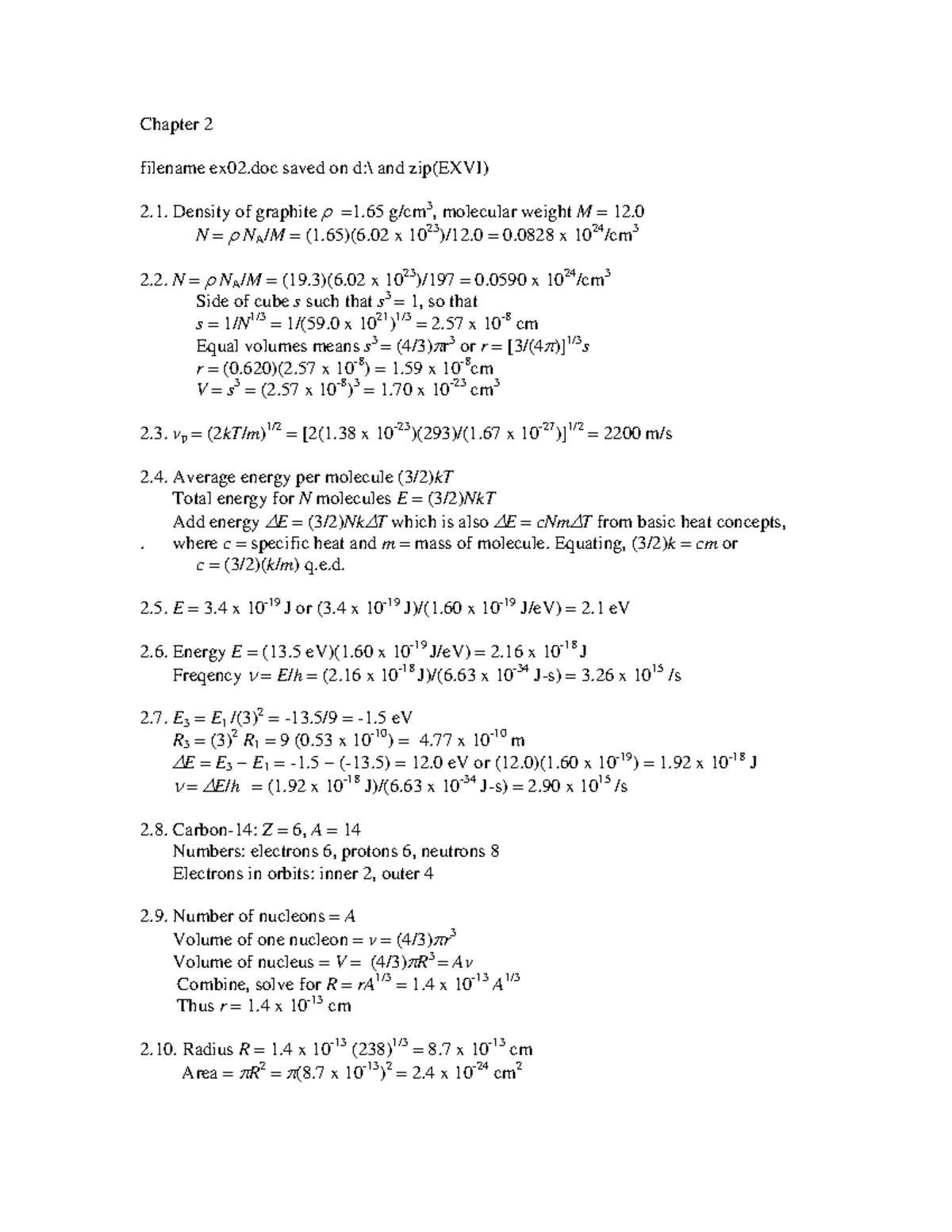 Sample Solutions Nuclear Energy An Introduction To The Concepts Systems And Applications Of Nuclear Processes Raymond L Murray Studocu