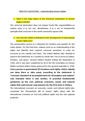International Human Rights Revision Notes - International Human Rights ...