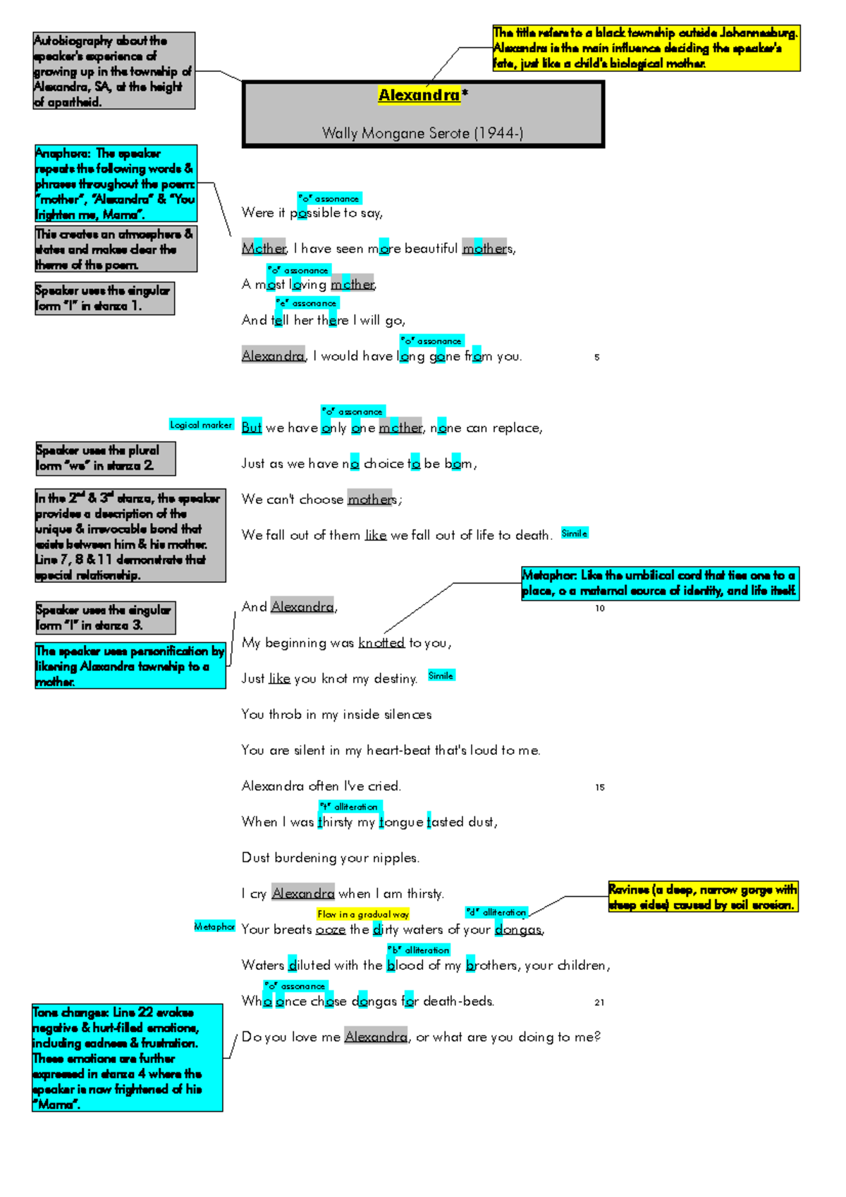 PoemAlexandra poem Alexandra* Wally Mongane Serote (1944) Were it