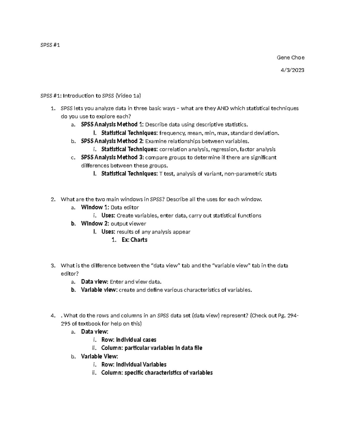 spss assignment 1