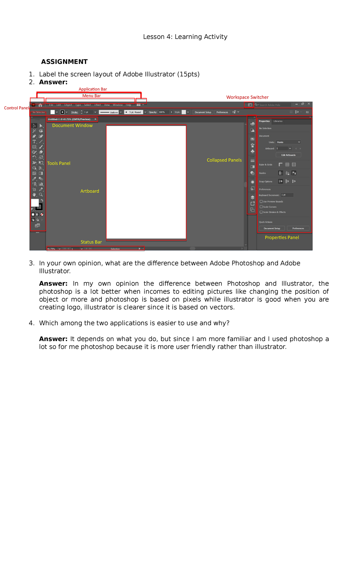 Lesson 4 - multimedia - Lesson 4: Learning Activity ASSIGNMENT Label ...