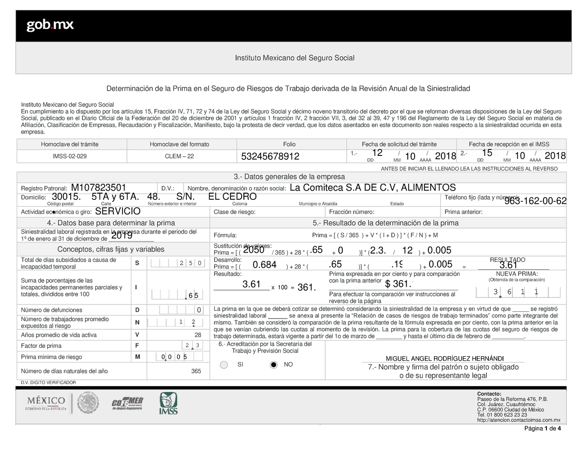 Determinación de la Prima en el Seguro de Riesgos de Trabajo derivada