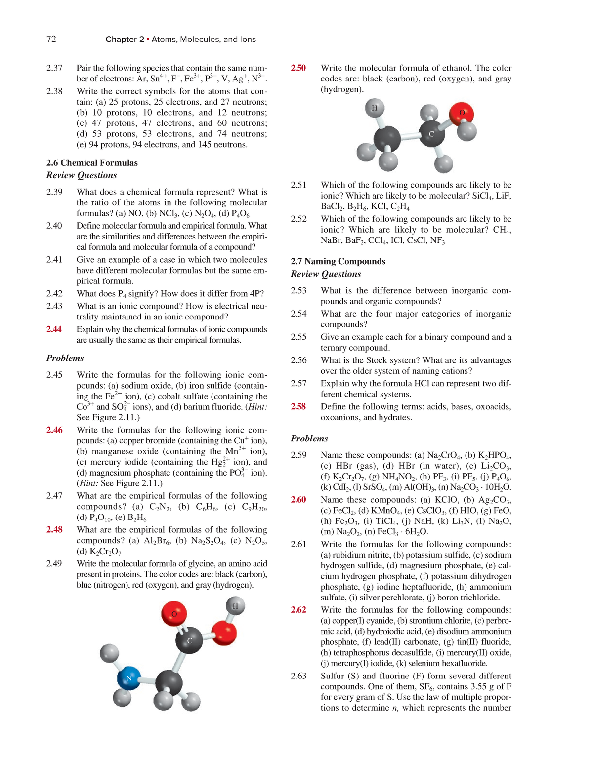 Chemistry (90) - N/a - 72 Chapter 2 Atoms, Molecules, And Ions 2 Pair ...