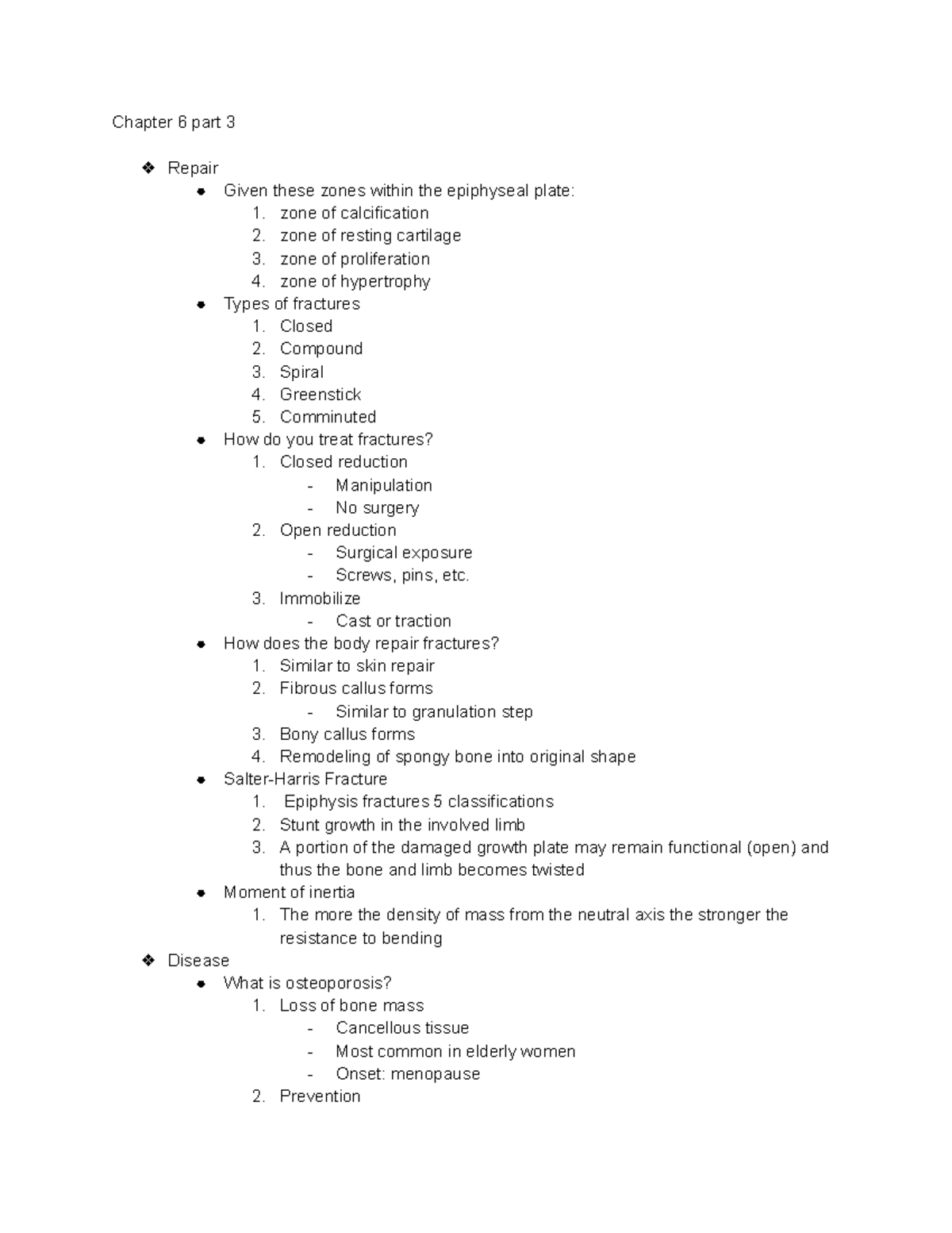 Bio 201 Ch 6 part 4 - Dr. kellar class - Chapter 6 part 3 Repair Given ...