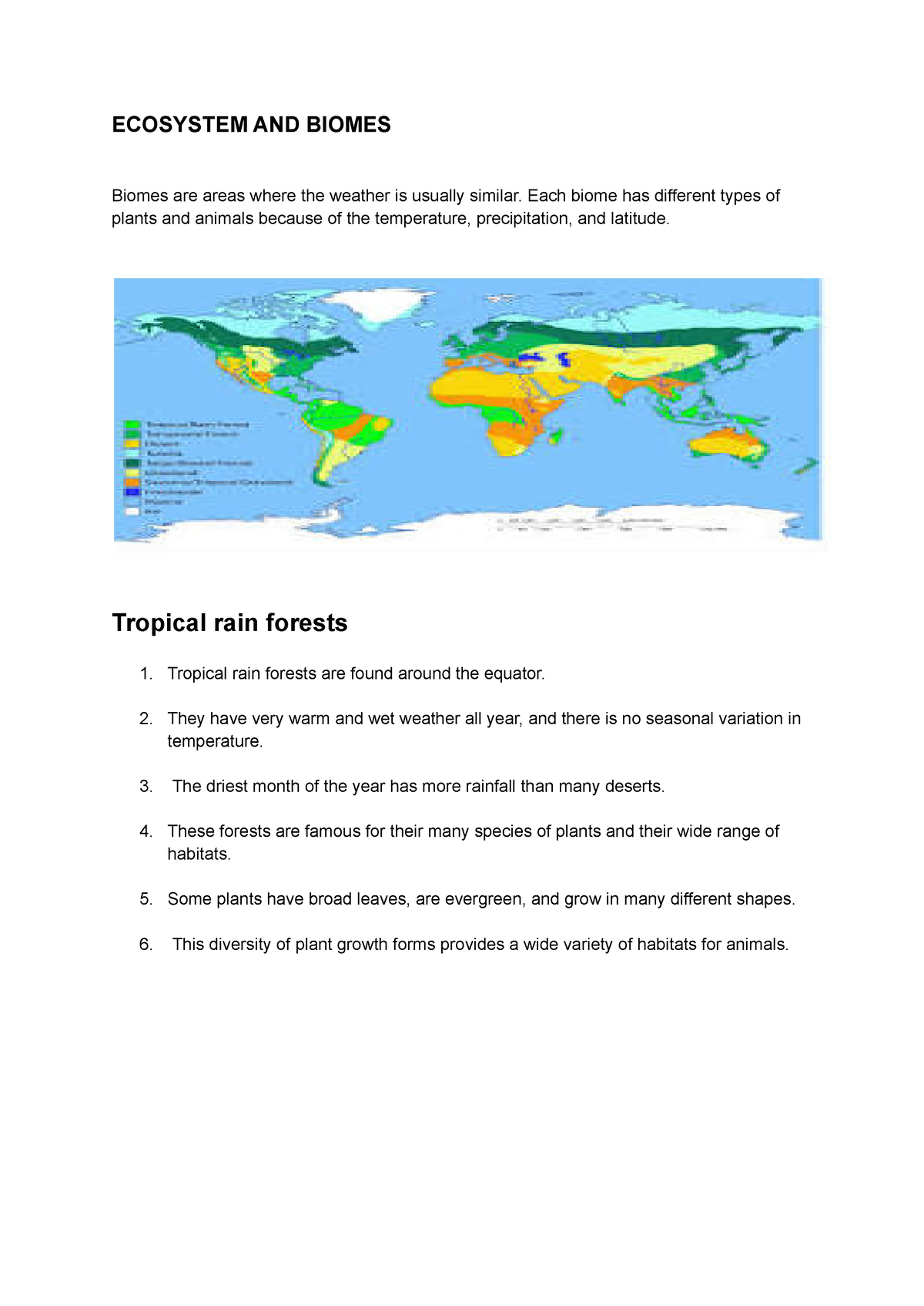 Ecosystem AND Biomes - ECOSYSTEM AND BIOMES Biomes Are Areas Where The ...