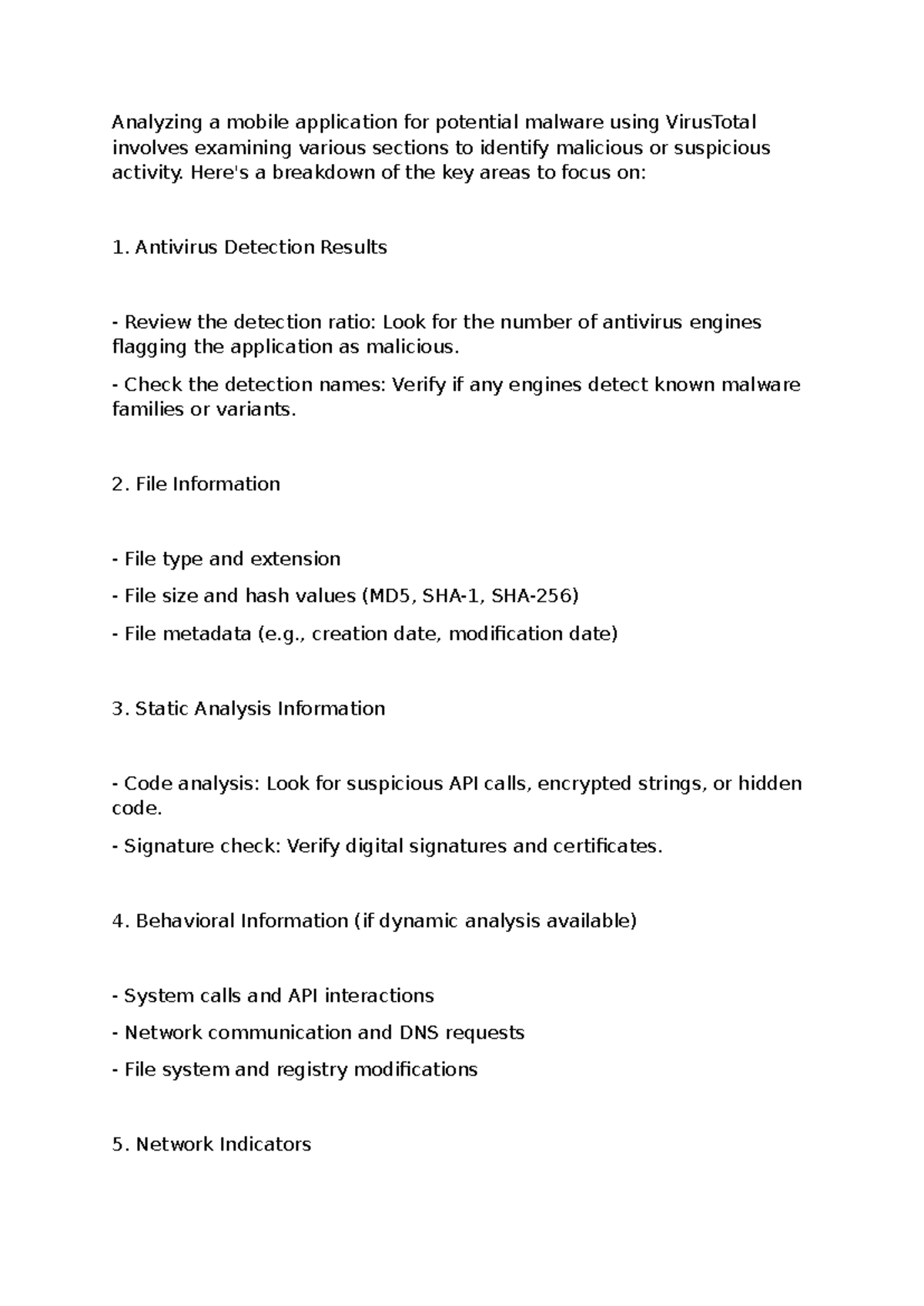 Analyzing a mobile application for potential malware using Virus Total ...