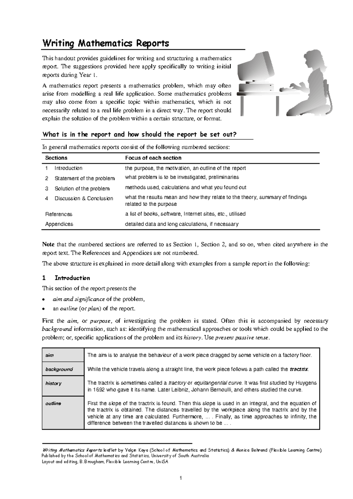 Writing Mathematics Reports - The suggestions provided here apply ...