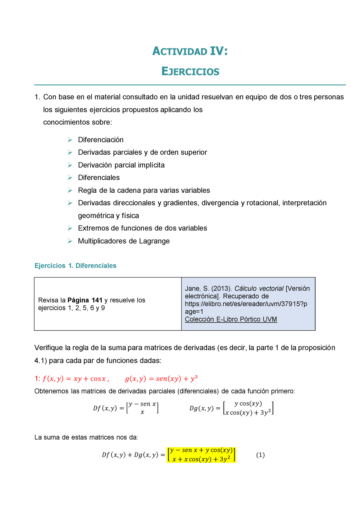 Actvidad 4 - Actividad 4 De Calculo Vectorial - ACTIVIDAD IV ...