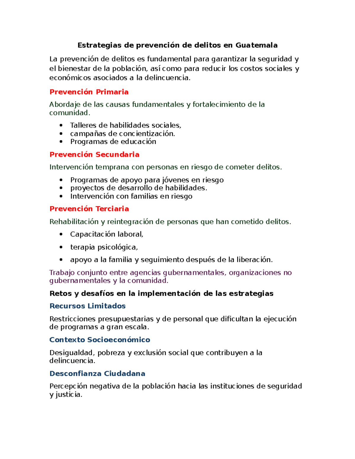 Estrategias de prevención de delitos en Guatemala - Estrategias de ...