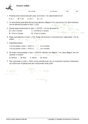 Klasa 4 kartk Ã³wka odcinki i skala - Prosta, półprosta, odcinek. Skala ...