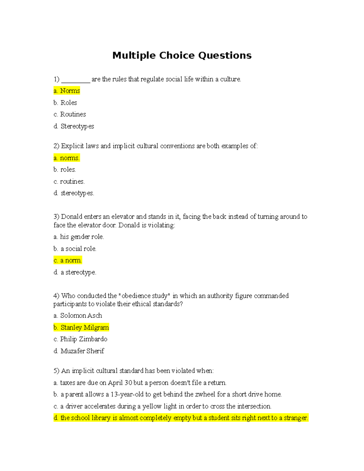 8 - Lecture notes 8 - Multiple Choice Questions ________ are the rules ...