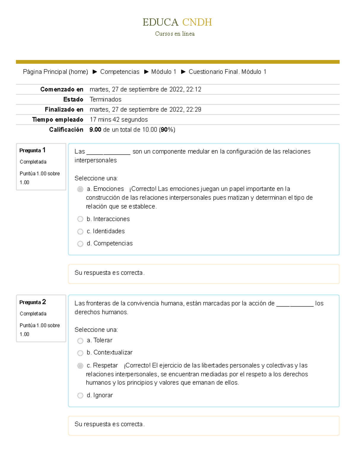 600981391 Cuestionario Final Modulo 1 EDUCA CNDH Cursos en línea