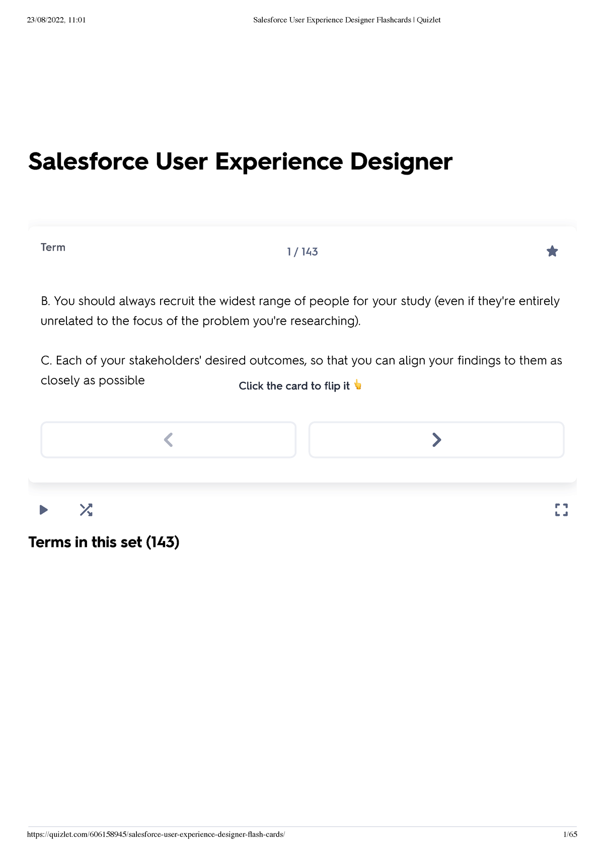 Salesforce User Experience Designer Flashcards Quizlet - Salesforce ...