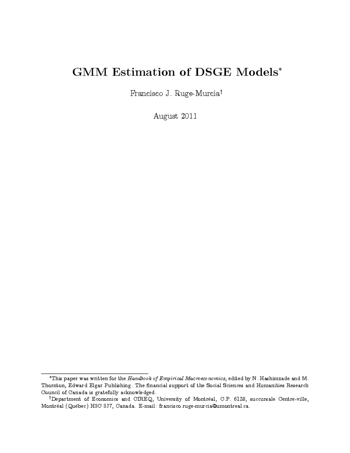 Generalized Method of Moments Estimation - GMM Estimation of DSGE ...