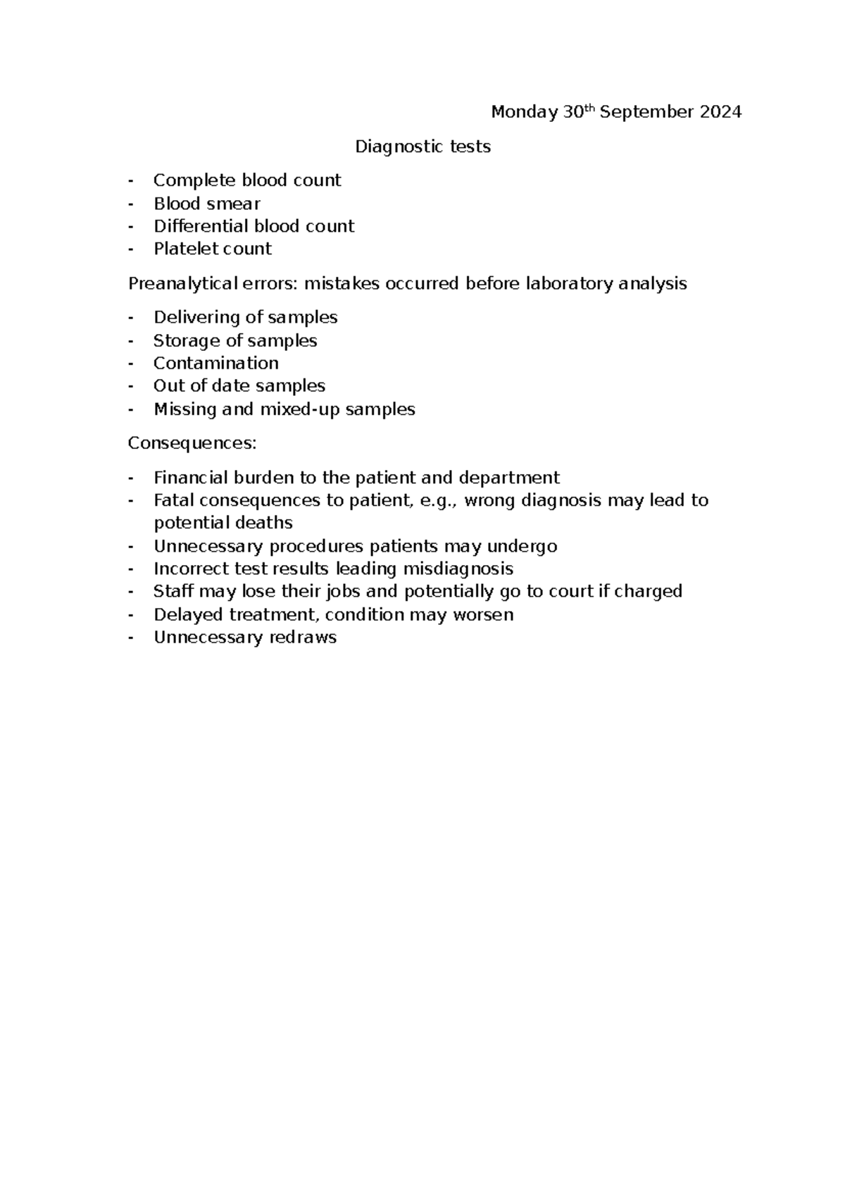 Biomedical 1 - Summary level 3 applied science - Monday 30th September ...