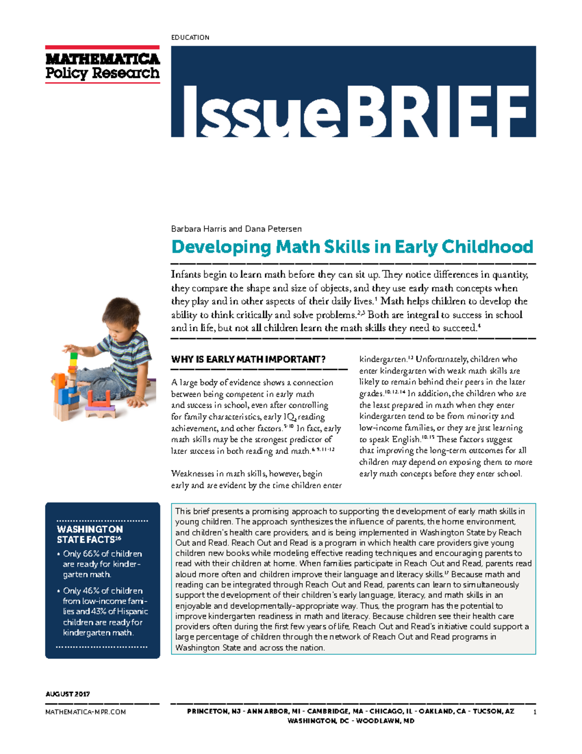 Developing Math Skills in Early Childhood - 1 Infants begin to learn ...