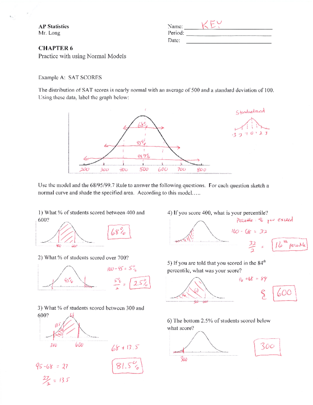 Chapter 6 Practice with using Normal Models Solutions - Studocu