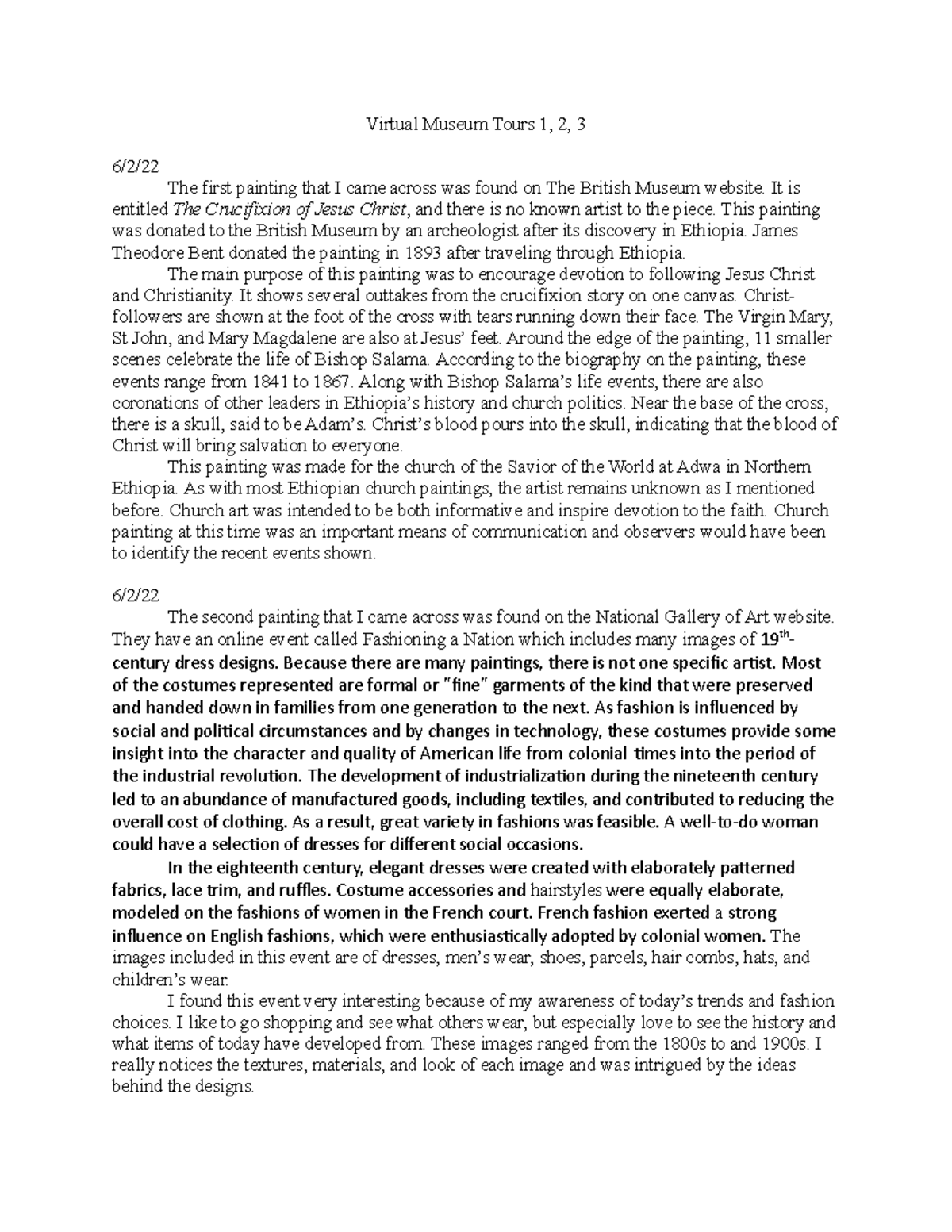 Virtual Museum Tours 1,2,3 Virtual Museum Tours 1, 2, 3 6/2/ The