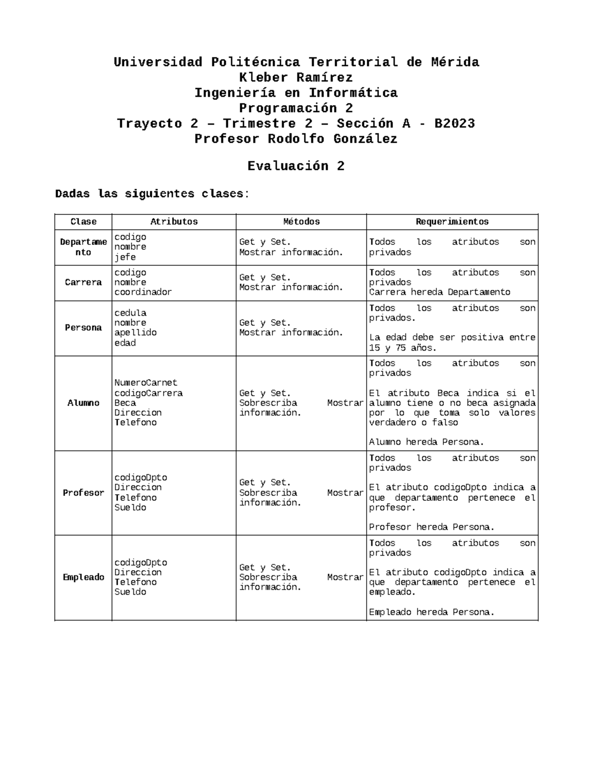 Prog2 T2t2 A B2023 Examen 2 - Universidad Politécnica Territorial de ...