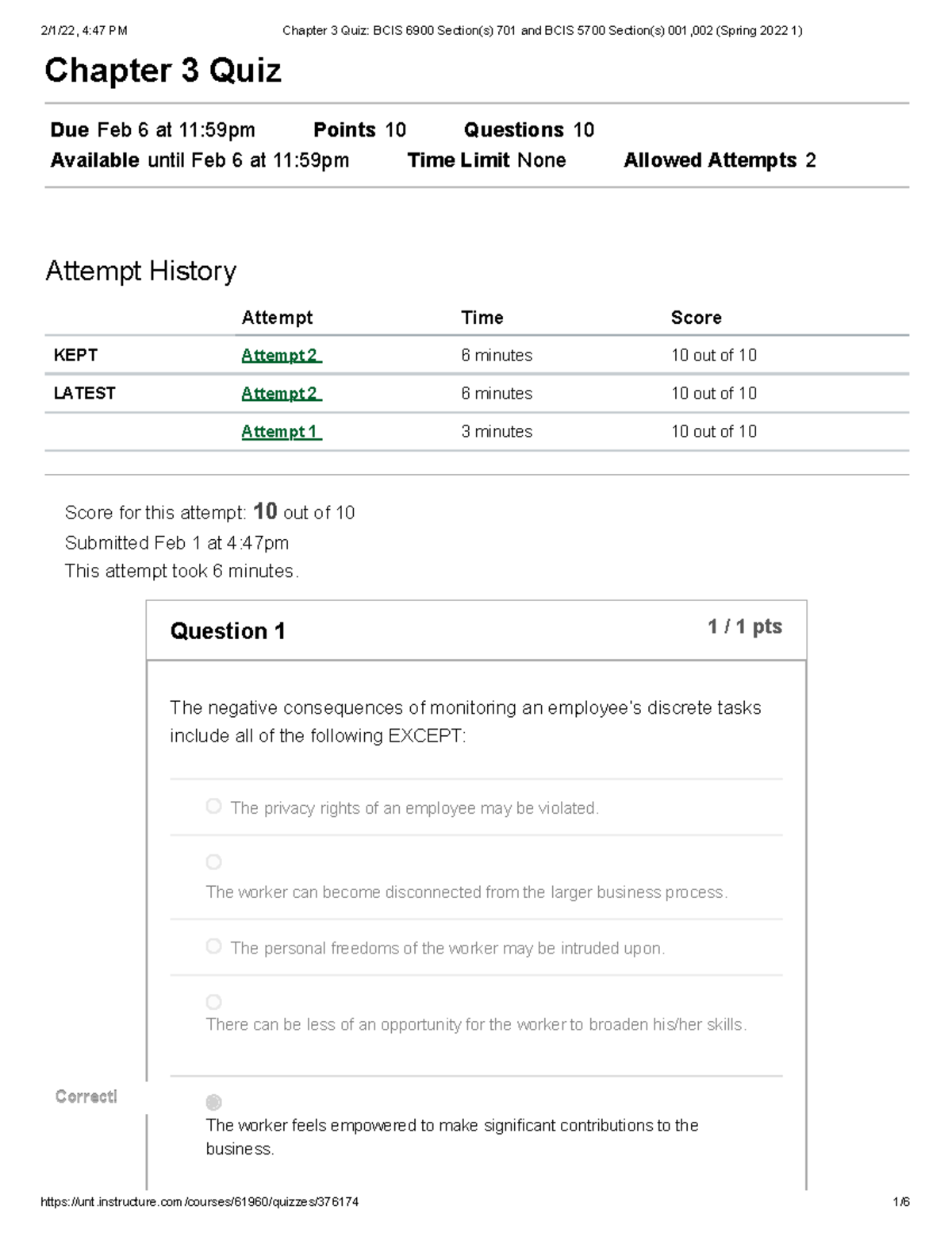 assignment chapter 3 quiz