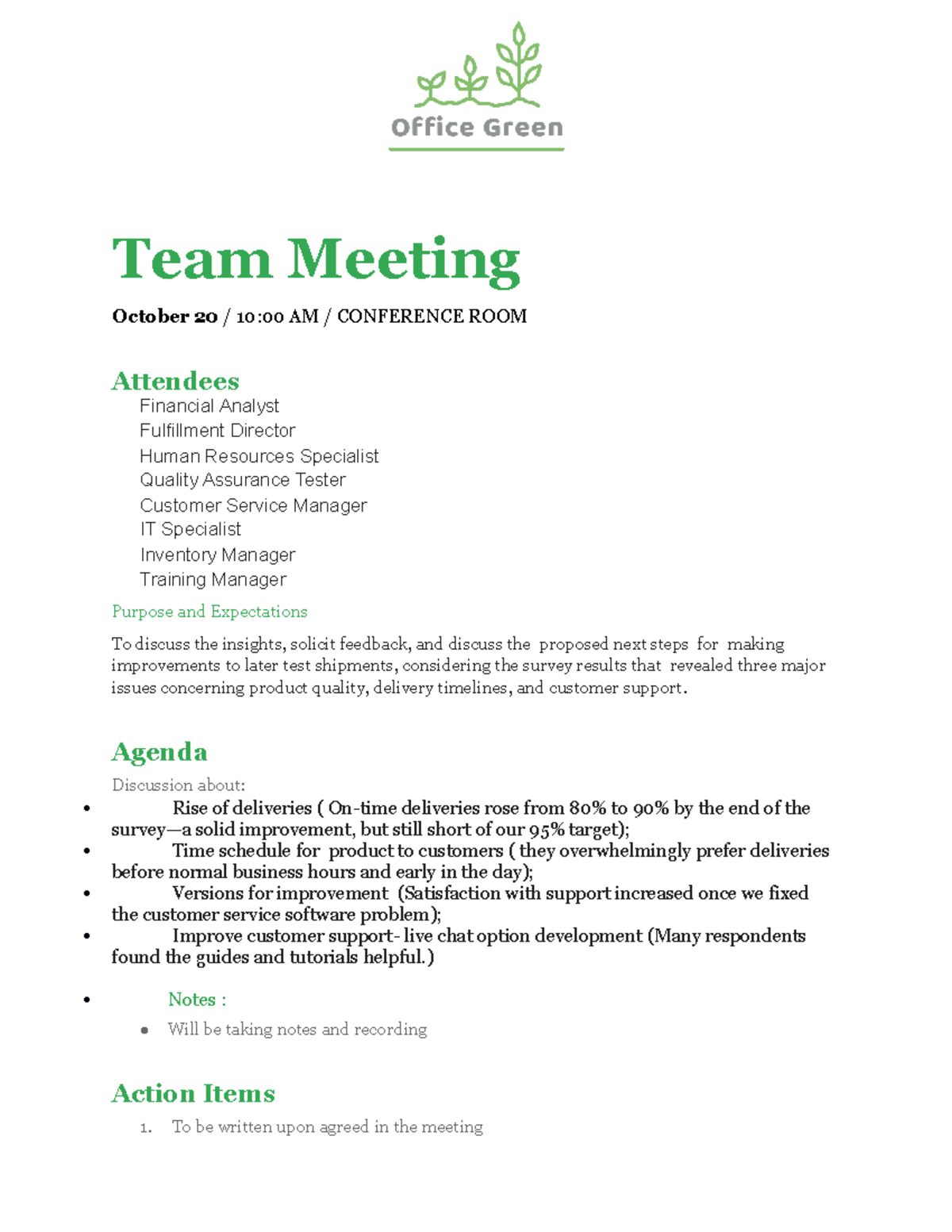 Iveta Activity-Template -Meeting-agenda - Team Meeting October 20 / 10 ...