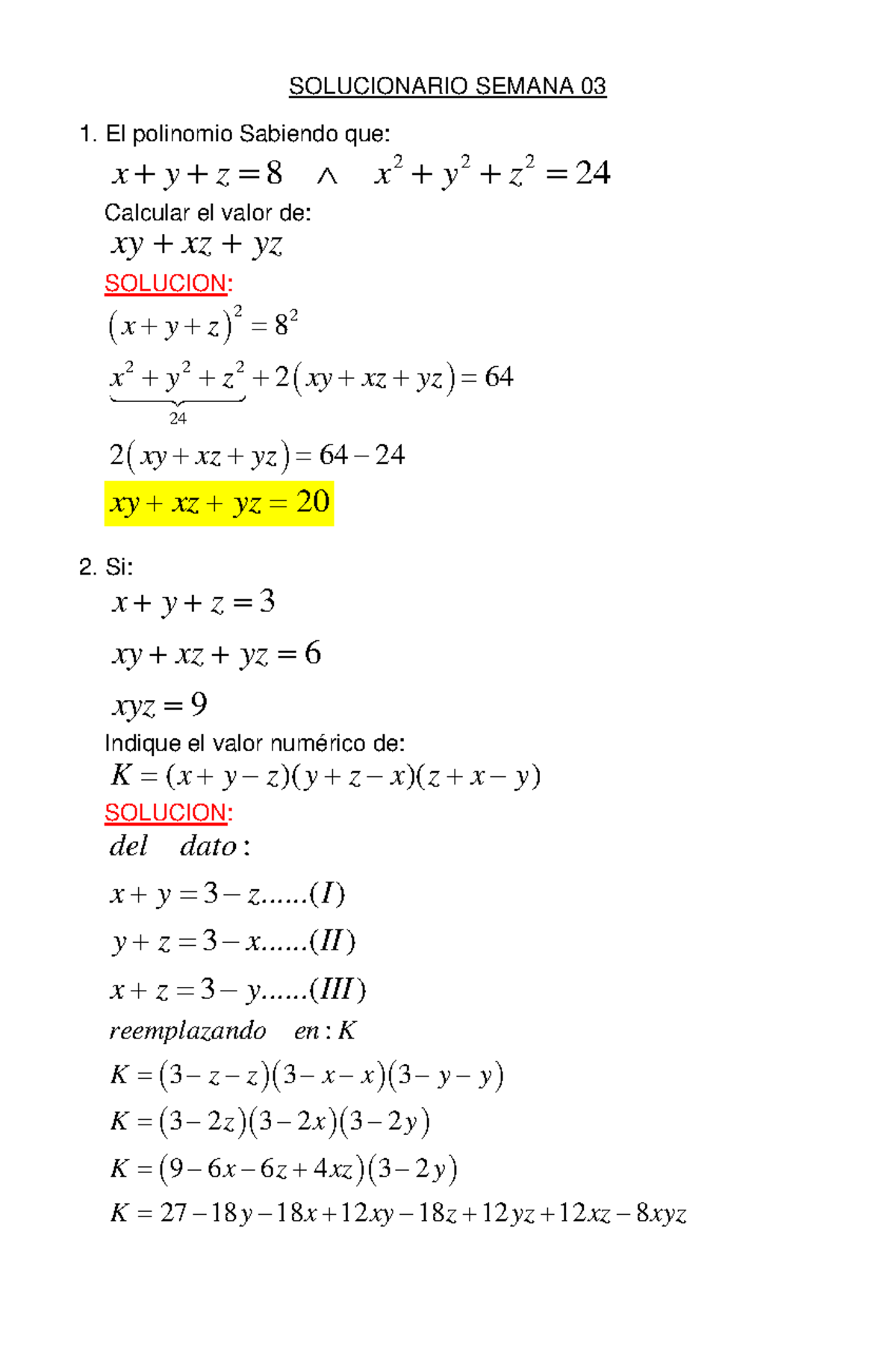 Solucionario ___ - Seguimos Siendo SOLUCIONARIO SEMANA 03 El Polinomio ...