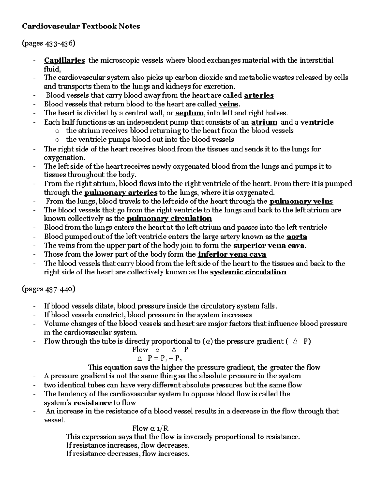 Cardiovascular Textbook Notes - Cardiovascular Textbook Notes (pages ...