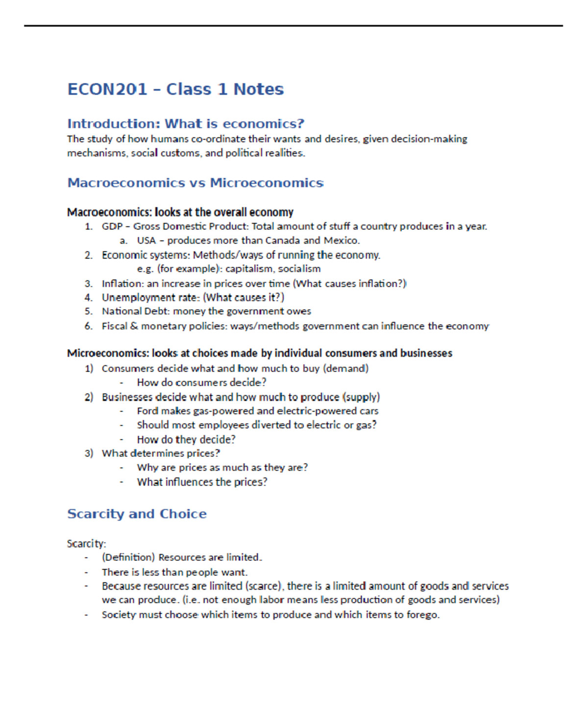 Positive Statement vs Normative Statement - ECON 201 - Studocu