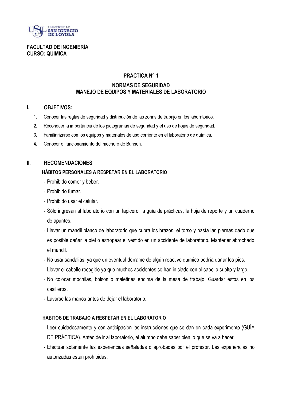 Gua Laboratorio Normas De Seguridad Q 18 01 Studocu