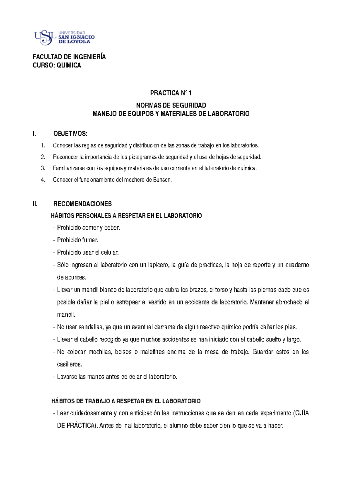 Gua Laboratorio Normas De Seguridad Q 18 01 Studocu