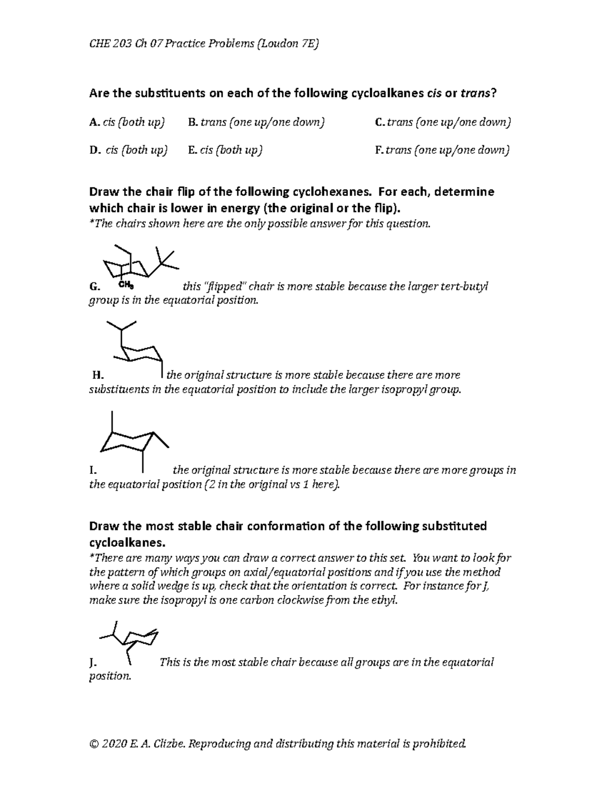 Che203 ch7 - answers to practice questions to study for test - CHE 203 ...