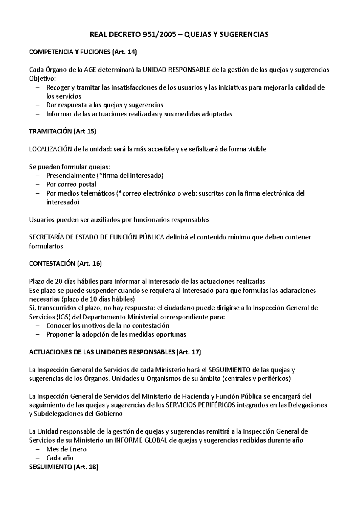 REAL Decreto 951/2005 - REAL DECRETO 951/2005 – QUEJAS Y SUGERENCIAS ...