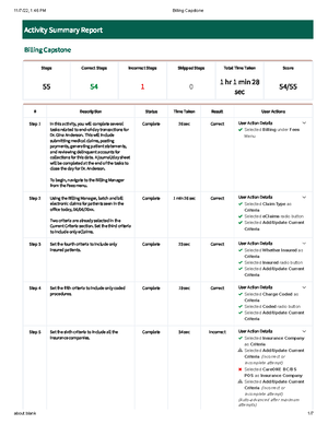 Billing Capstone Study Guide #2 - Billing Capstone Steps Correct Steps ...