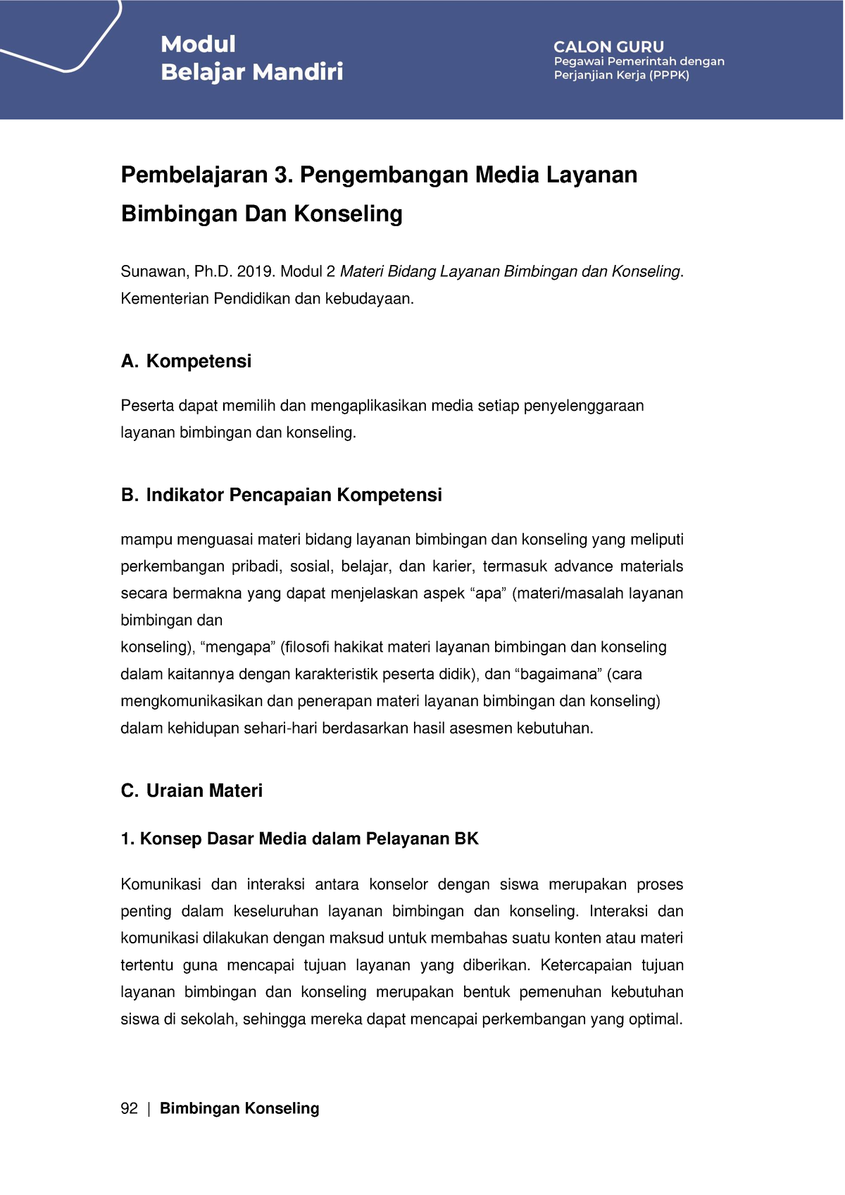 3. Modul PPPK BK PB 3 (datadikdasmen - 92 | Bimbingan Konseling ...