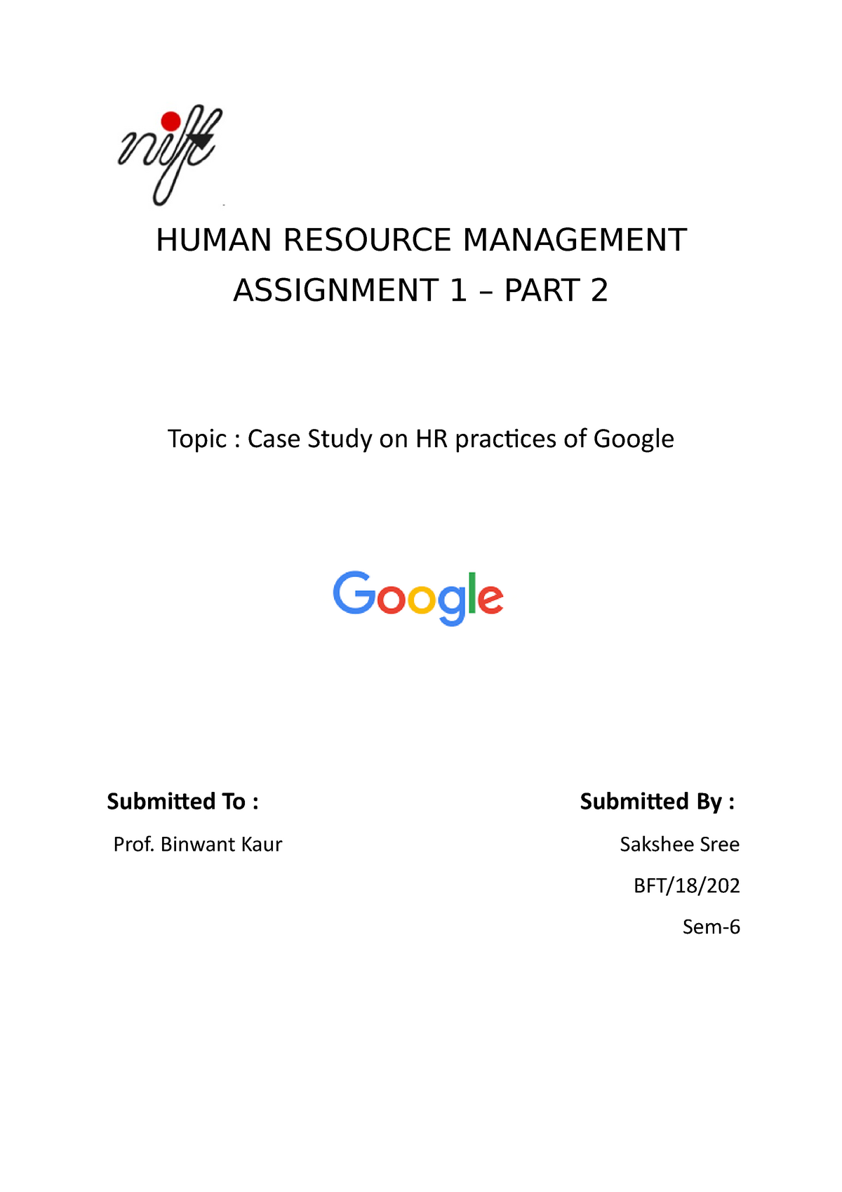google human resource management case study pdf
