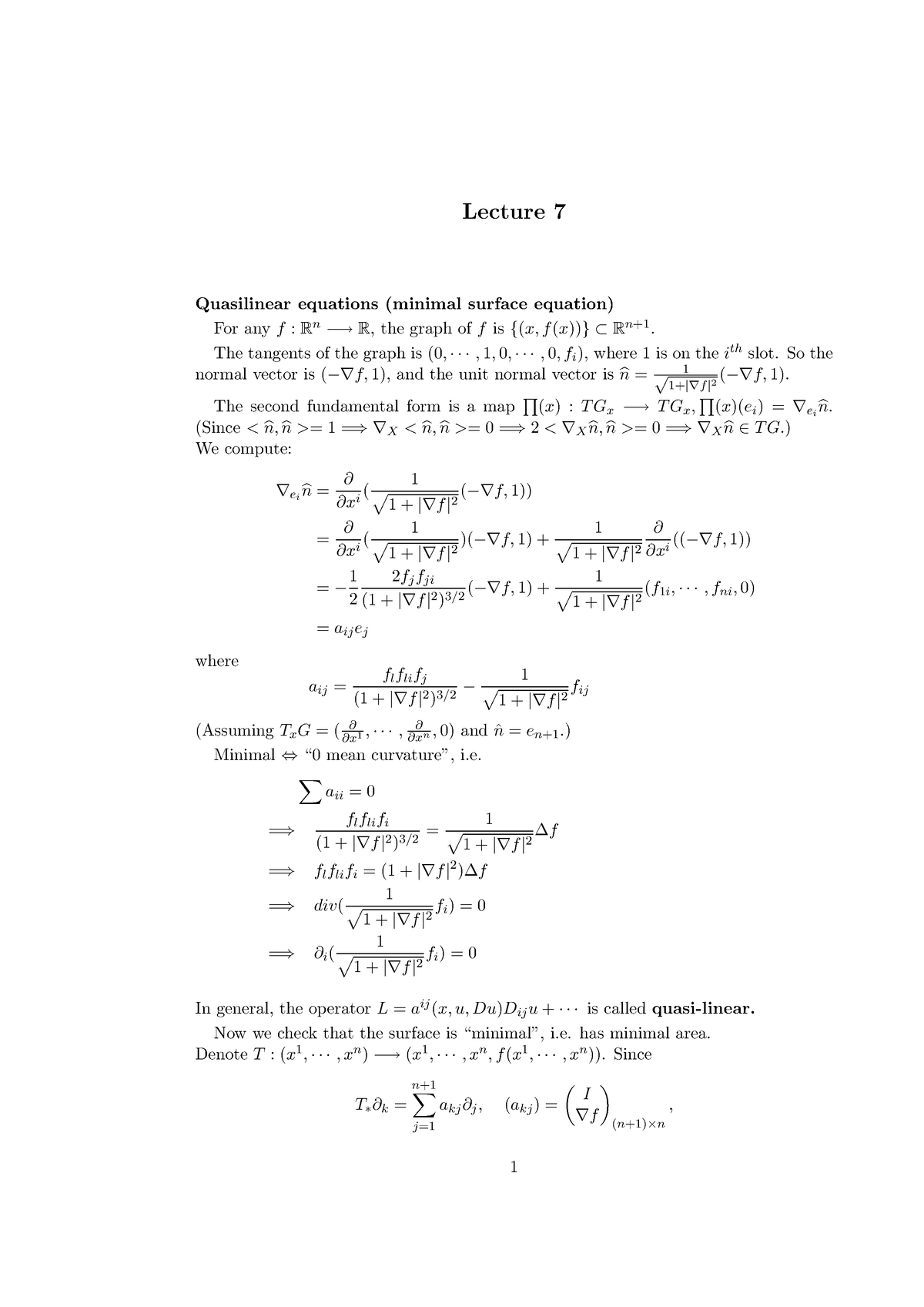 Quasilinear Equations Minimal Surface Equation Studocu