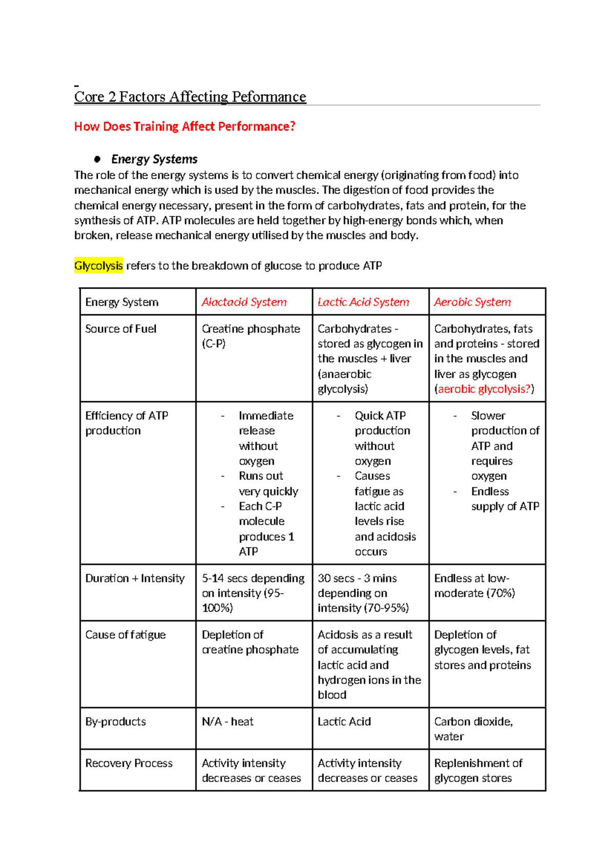 Core 2 Factors Affecting Peformance - Core 2 Factors Affecting ...