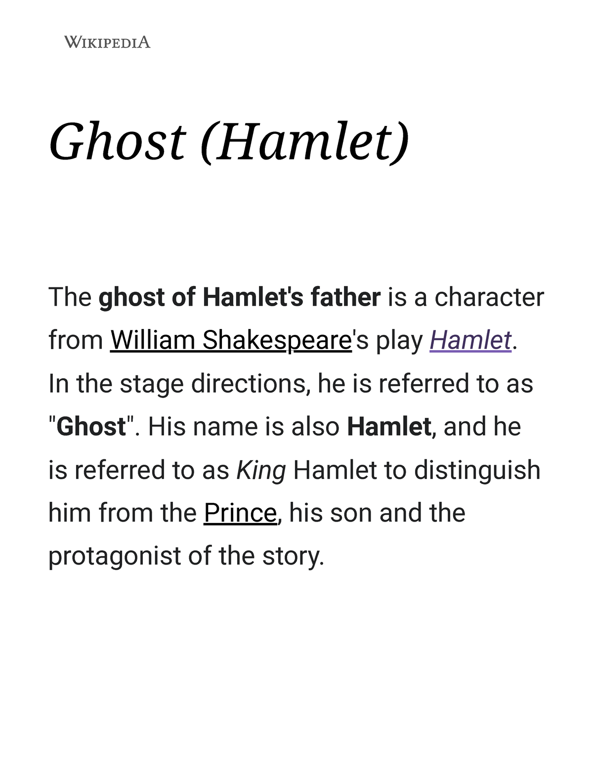 essay about the ghost in hamlet